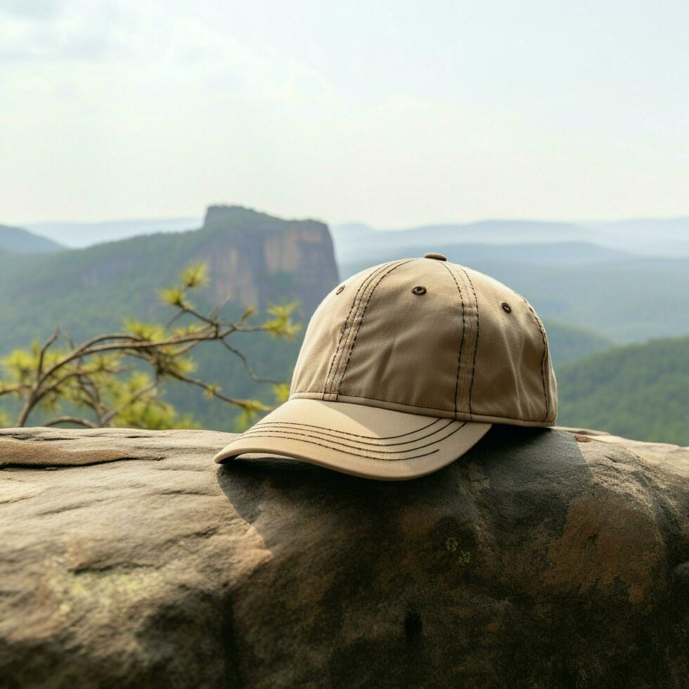 ai generativo foto de blanco ligero marrón béisbol sombrero, ultra realista, 8k, adecuado a crear sombrero Bosquejo o gorra Bosquejo