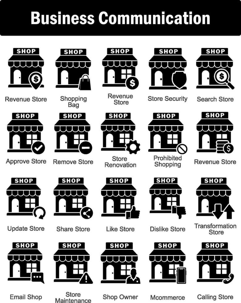 A set of 20 business icons as revenue store, shopping bag, revenue store vector