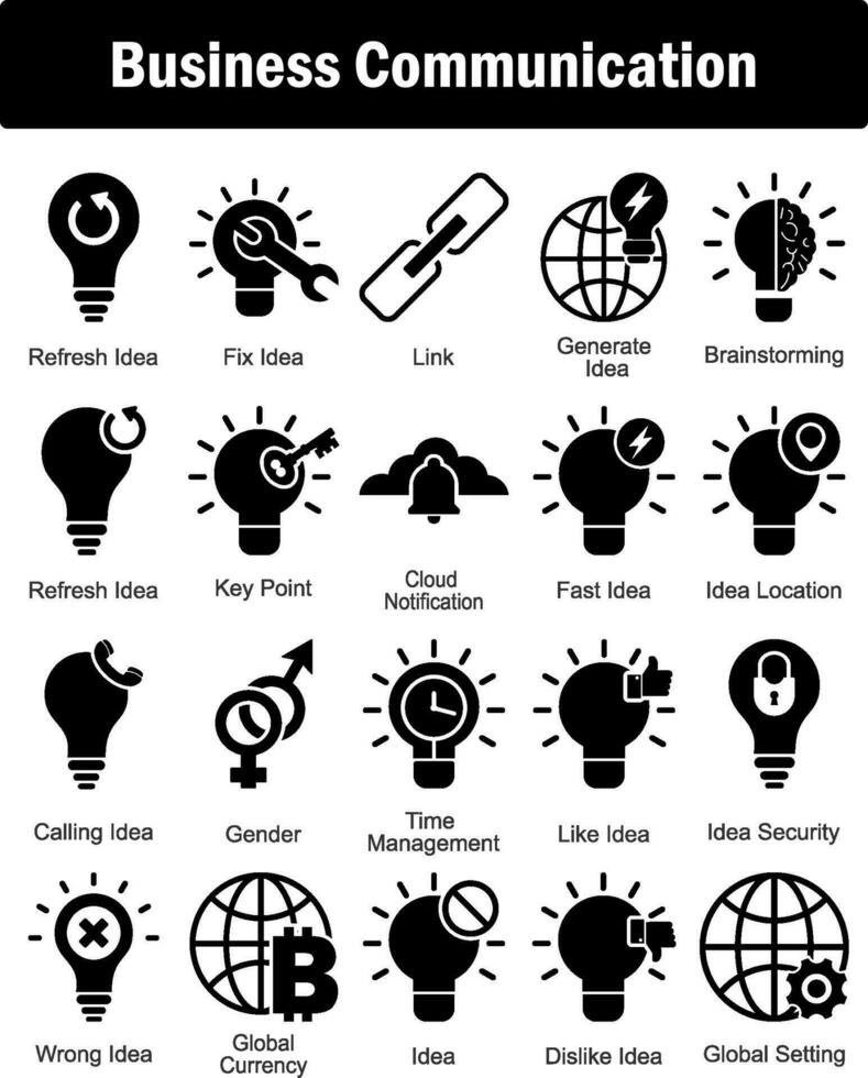 A set of 20 business icons as refresh idea, fix idea, link vector
