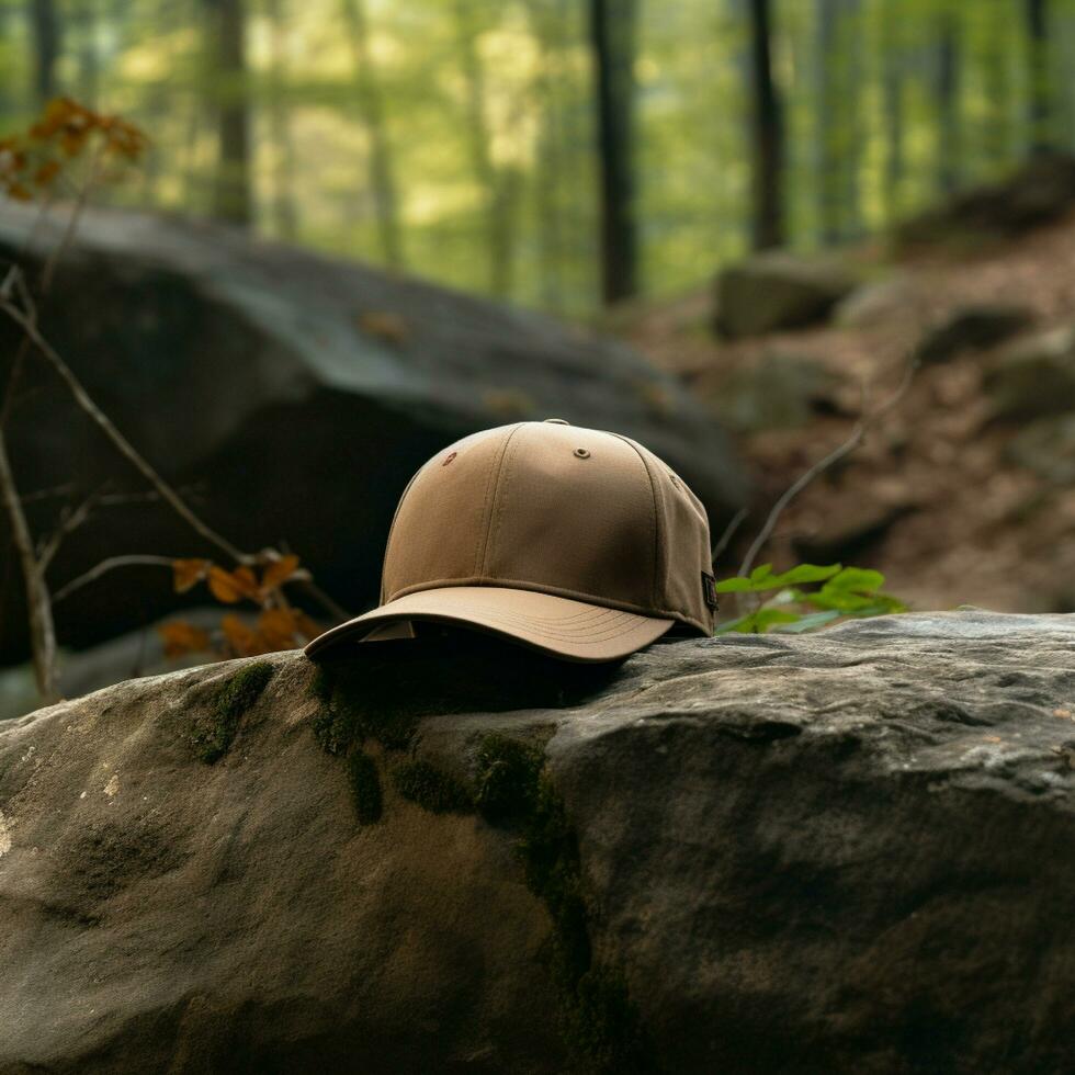 ai generativo foto de blanco ligero marrón béisbol sombrero, ultra realista, 8k, adecuado a crear sombrero Bosquejo o gorra Bosquejo