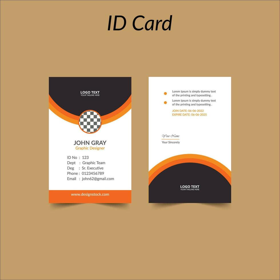 plantilla de diseño de tarjeta de identificación elegante vector