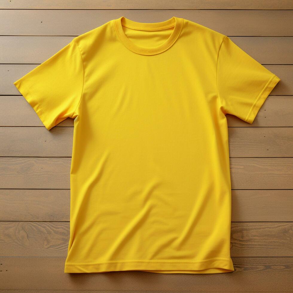 AI generative High quality blank t shirt in yellow color perfect