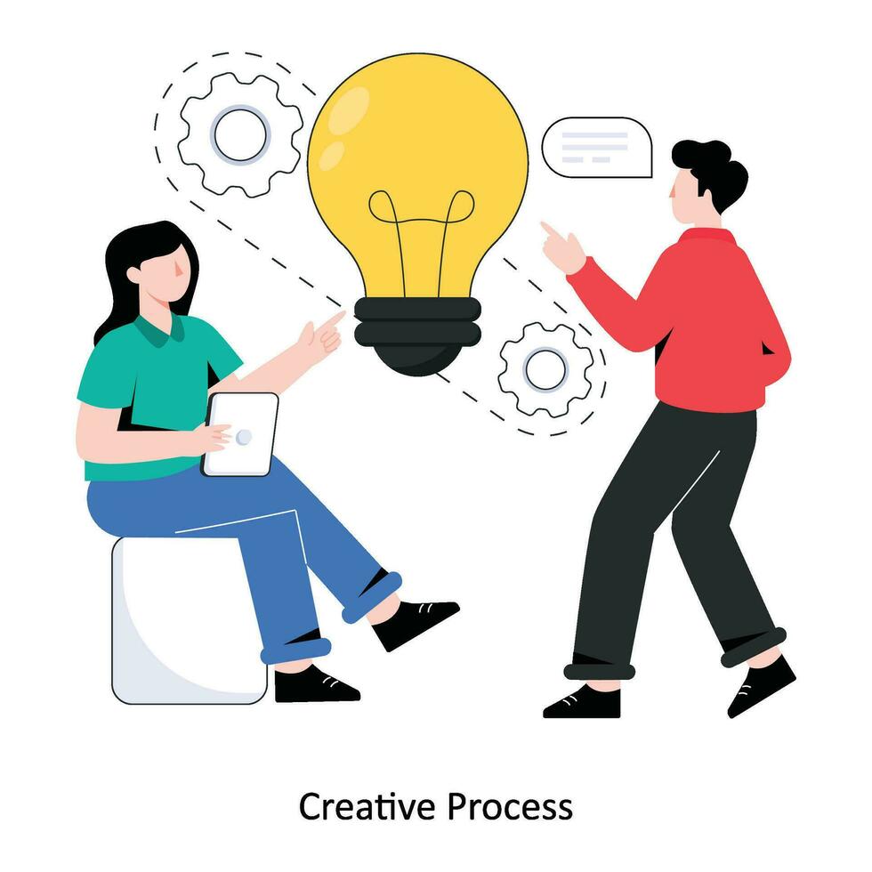 Creative Process Flat Style Design Vector illustration. Stock illustration