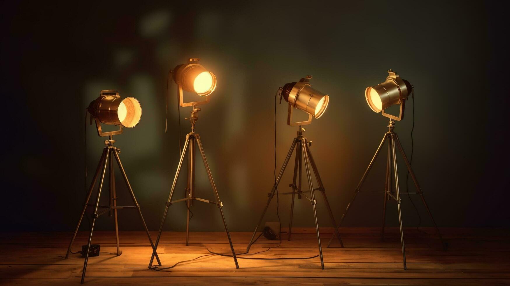 set with retro lamps Created with AI photo