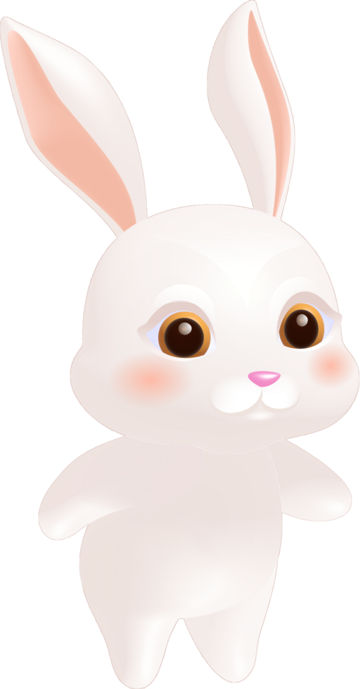 dessiné à la main dessin animé mignonne lapin png