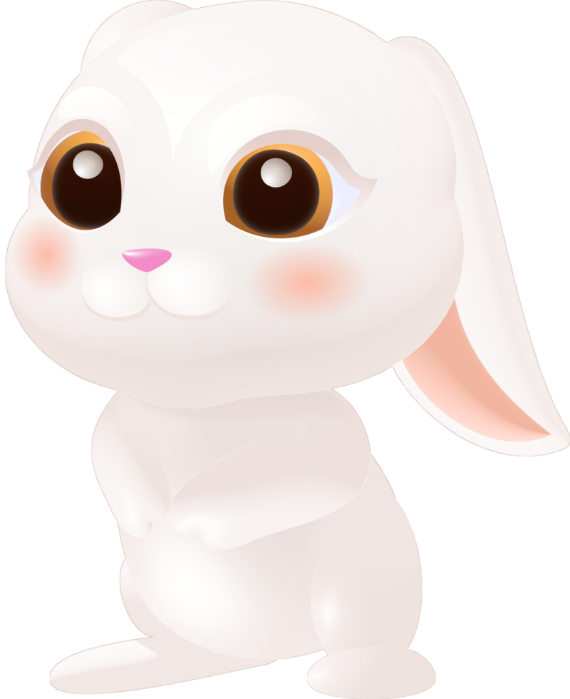 dessiné à la main dessin animé mignonne lapin png