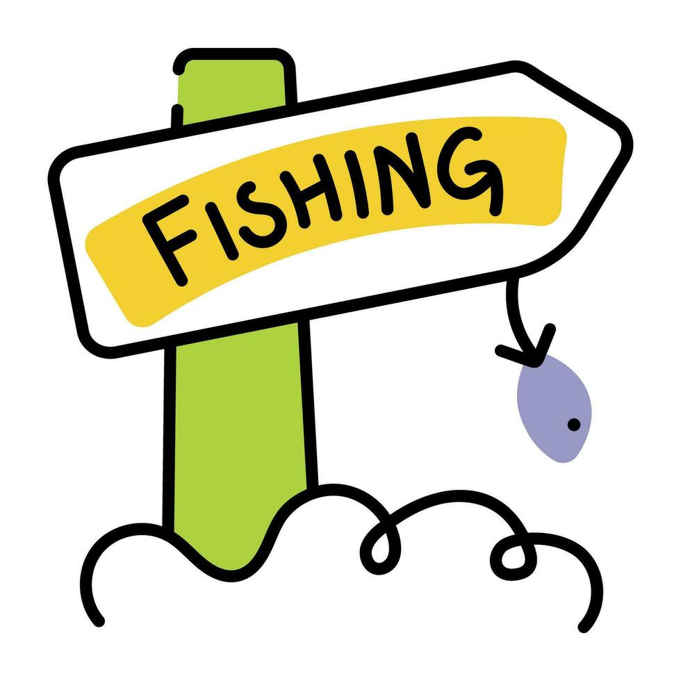 Trendy Fishing Board vector