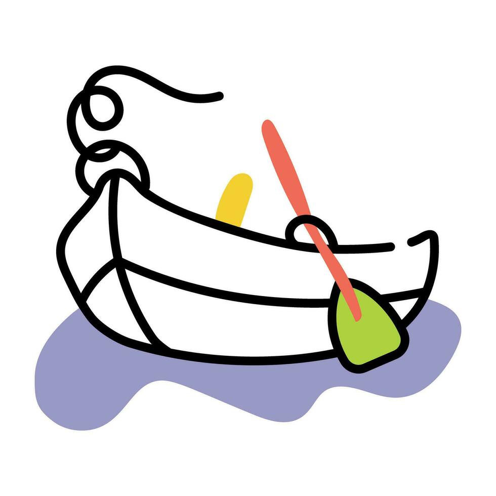 Trendy Rowing Boat vector