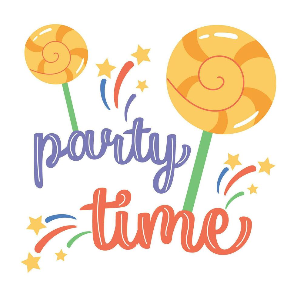 Trendy Party Time vector