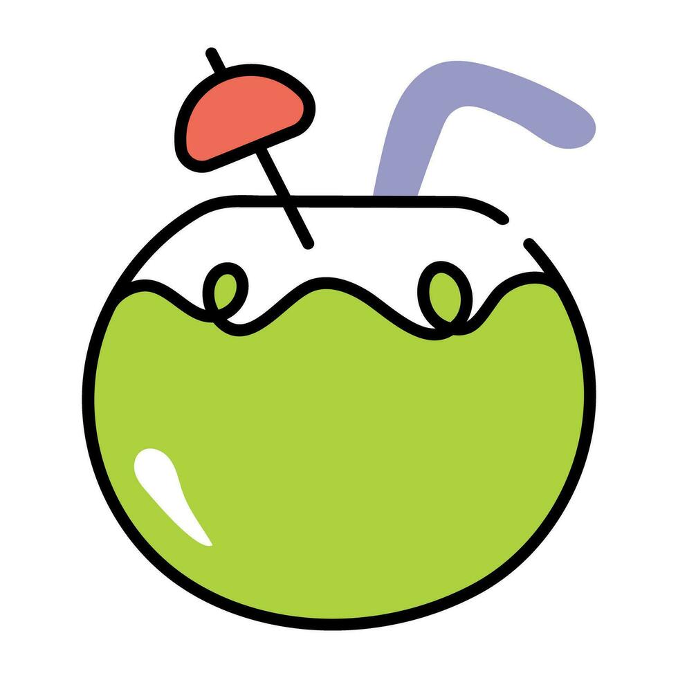 Trendy Coconut Drink vector
