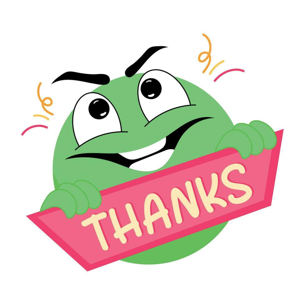Trendy Thanks Reaction vector