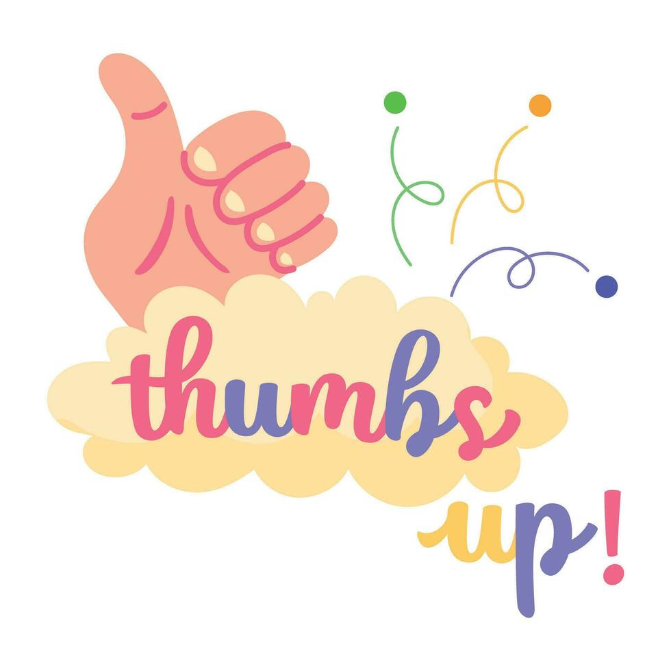 Trendy Thumbs Up vector