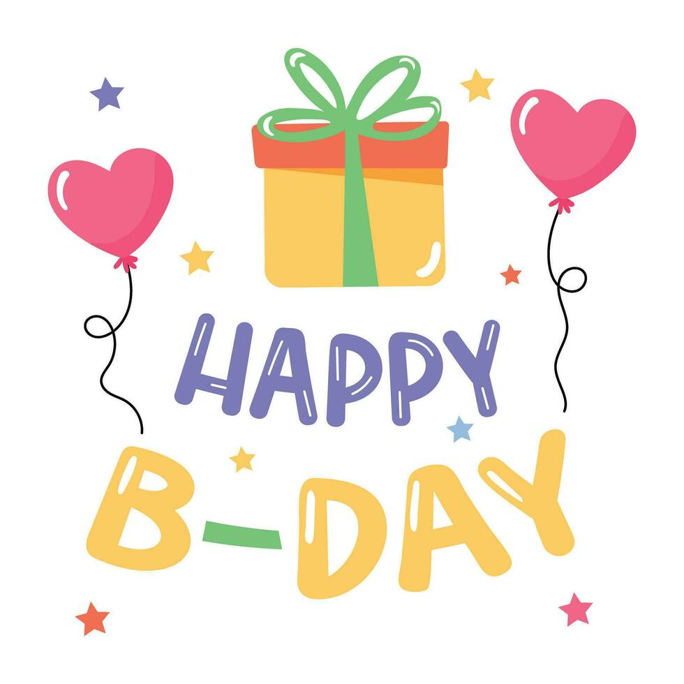 Trendy Birthday Present vector