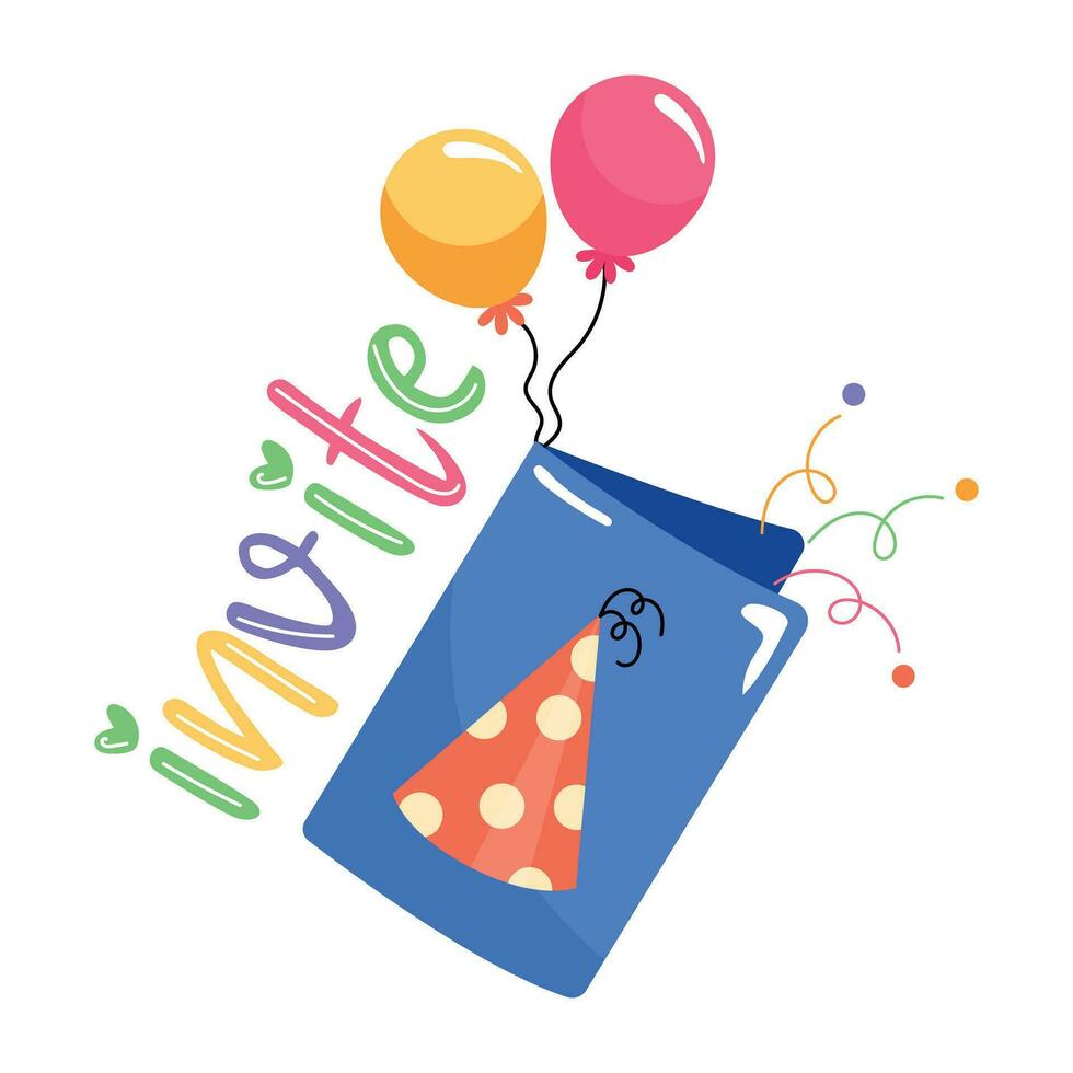 Trendy Birthday Invite vector