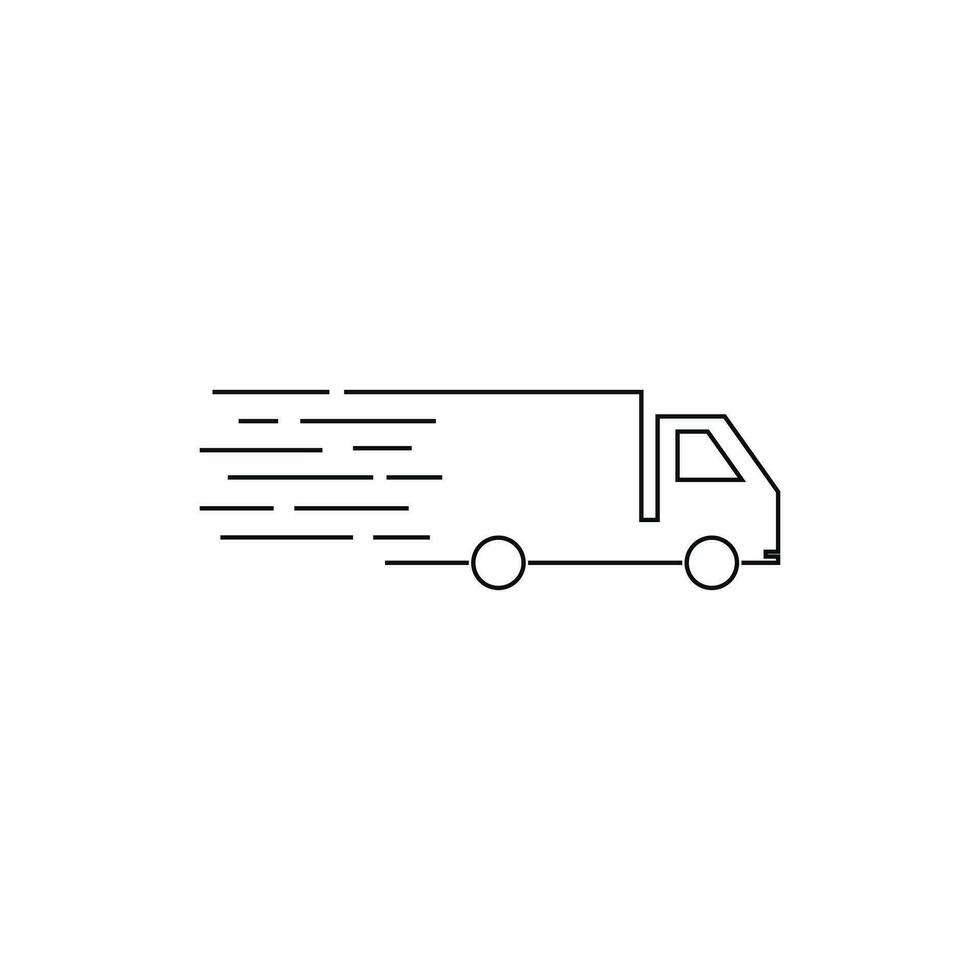 Fast delivery truck icon line on white background vector