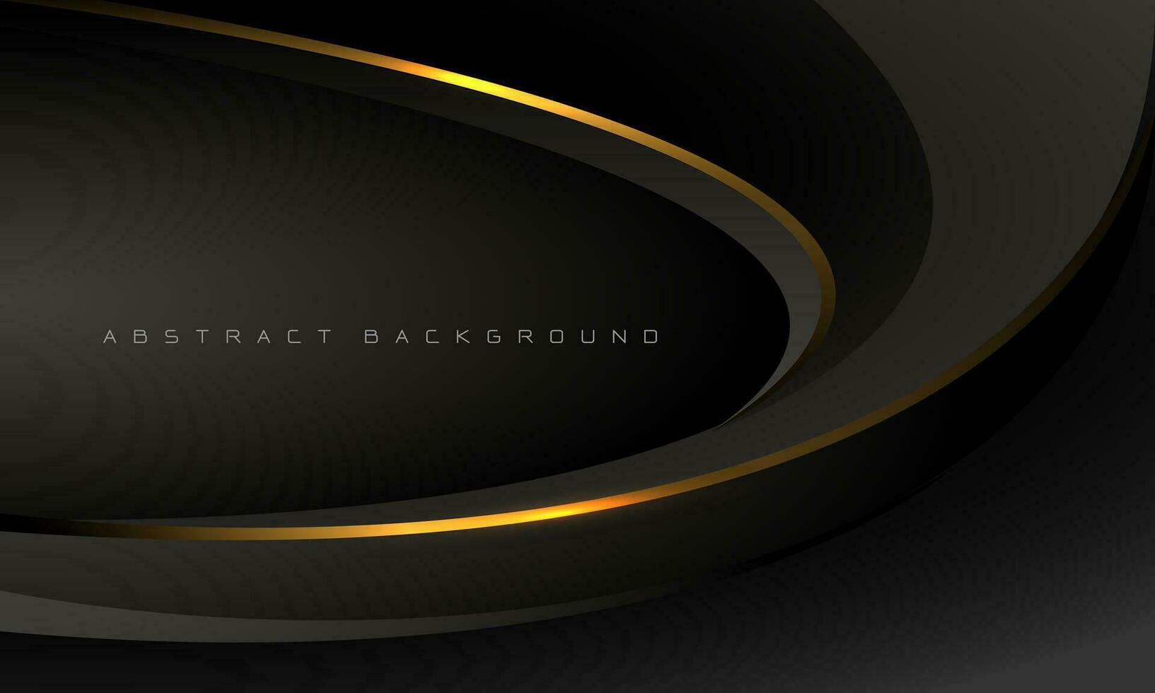 Abstract grey gold curve wave overlap luxury on black design modern creative background vector