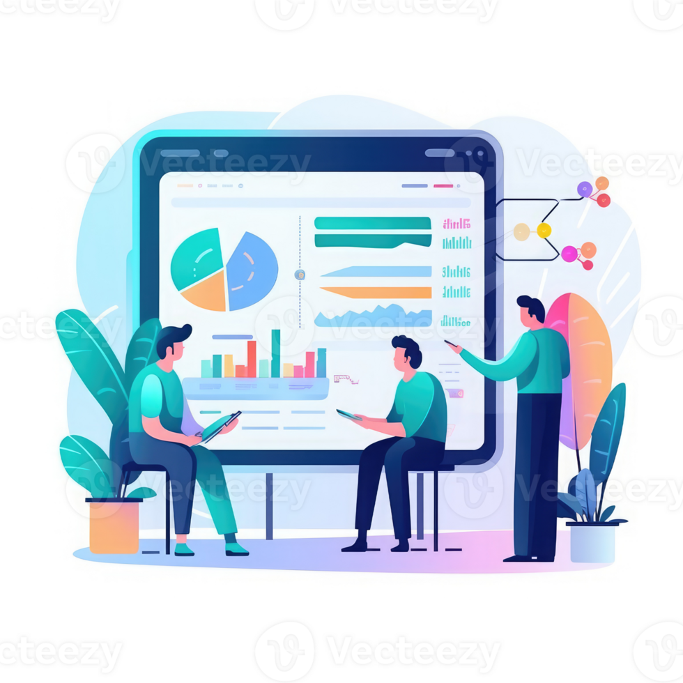 conversation programming data analysis whiteboard chart computer smart phone . AI Generated png