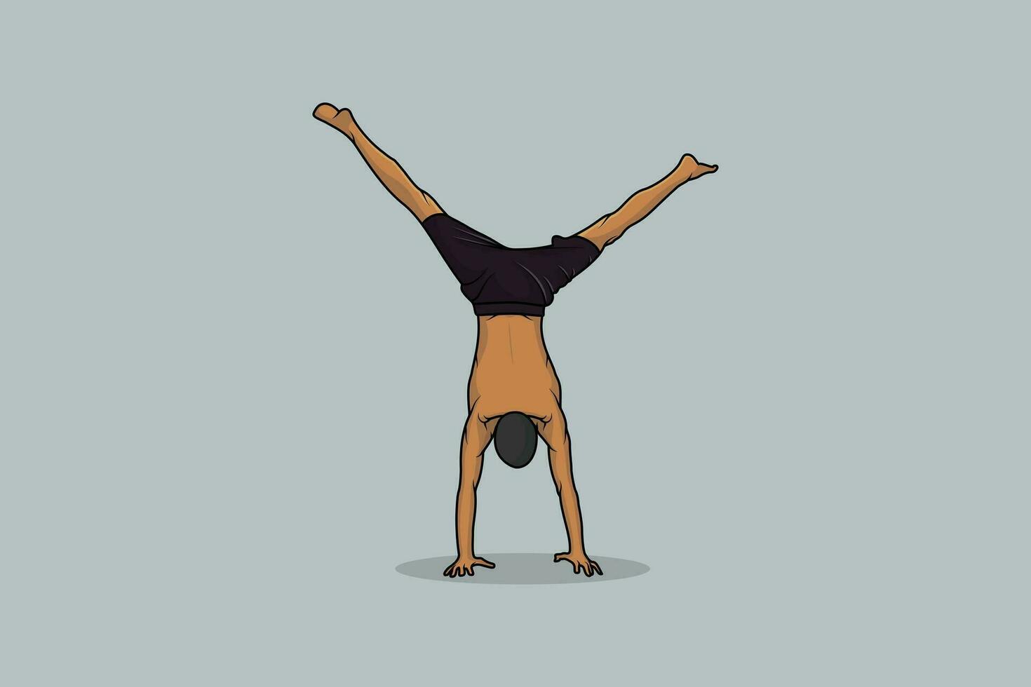 Sports young man doing yoga and fitness exercises vector illustration. Sports yoga icon concept. Healthy lifestyle fitness activity.