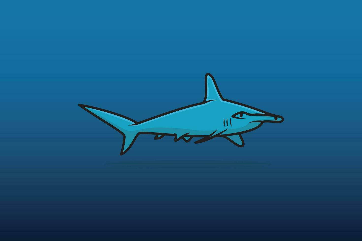 Danger Shark Fish vector illustration. Animal nature icon concept. Shark cartoon mascot character vector design.