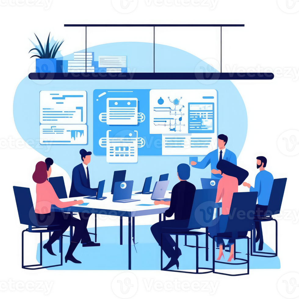 coporate to persuade management on the benefits of restructing teams . AI Generated png