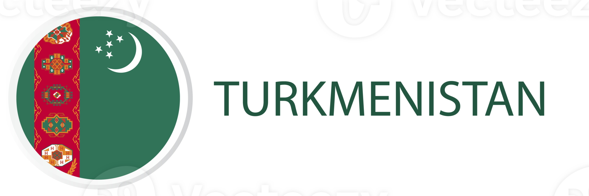 Turkmenistan flag in web button, button icons. png