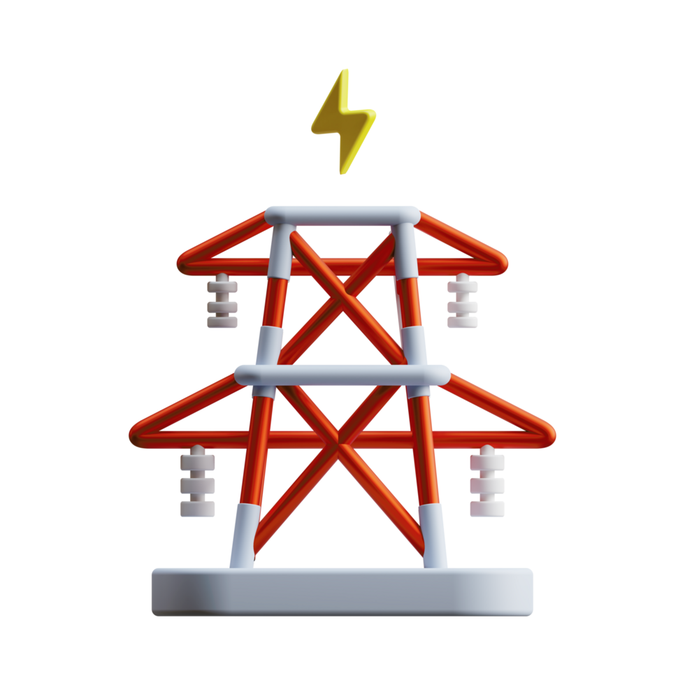 Transmission Tower 3D AI Generative png