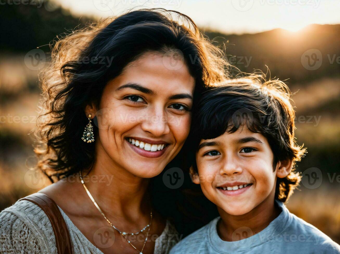 photo of happy family mother and daughter, generative AI