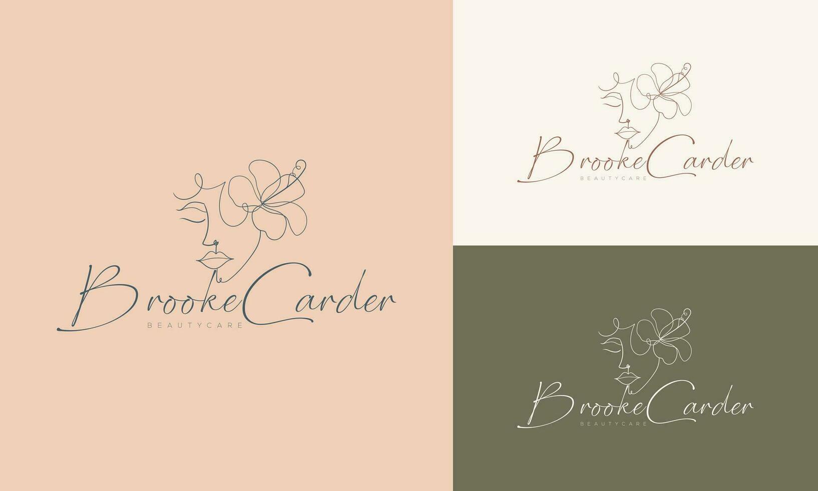 Vector set of spa element hand drawn logo with body and leaves.logo for spa and beauty salon premium vector