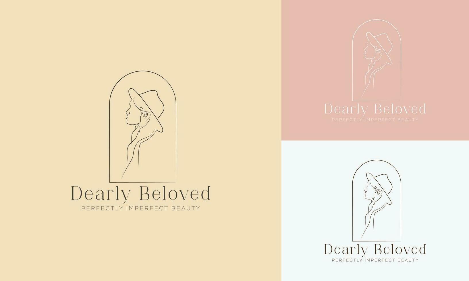 Vector set of spa element hand drawn logo with body and leaves.logo for spa and beauty salon premium vector