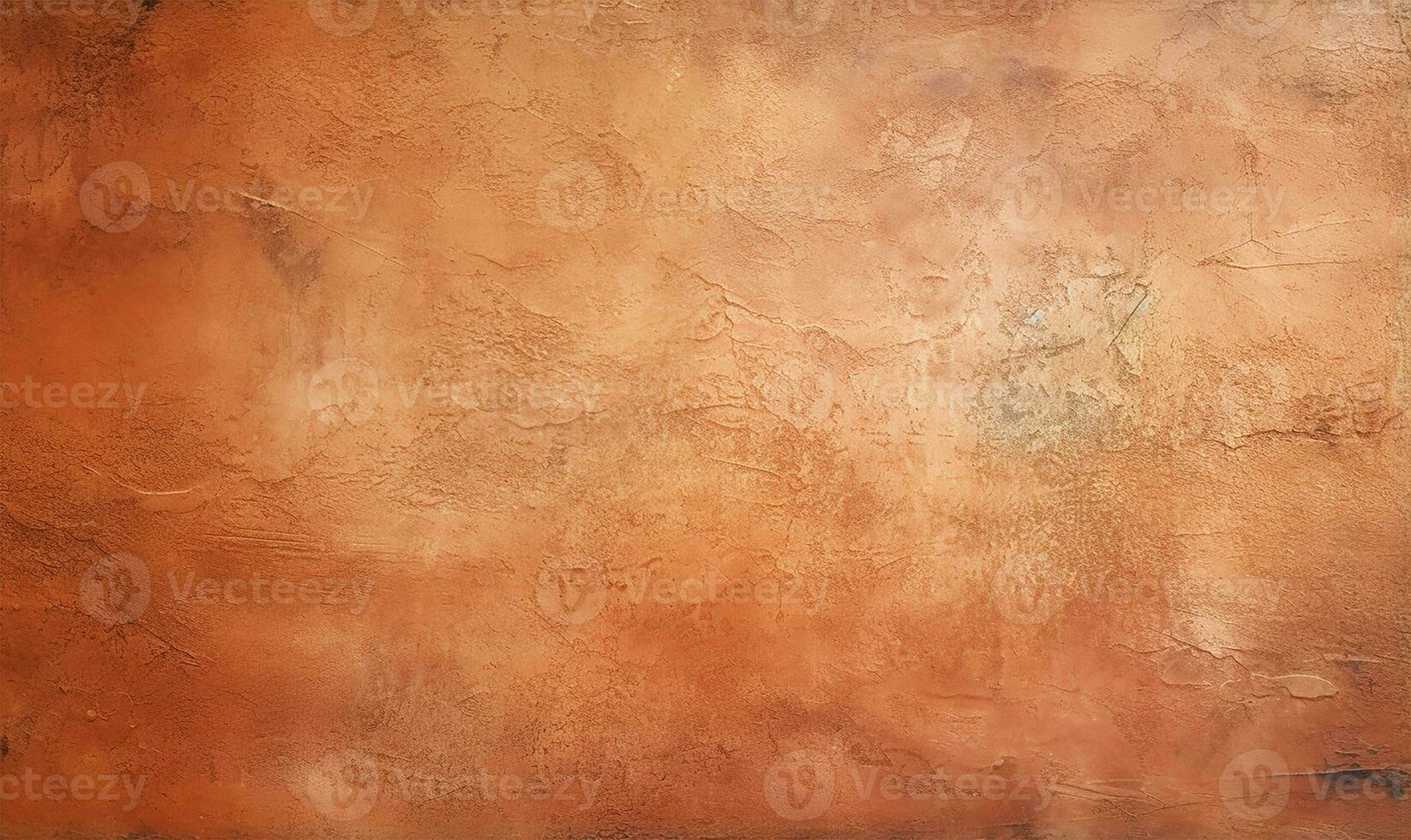 Terra cotta colored Venetian plaster texture applied on a wall. AI Generated photo