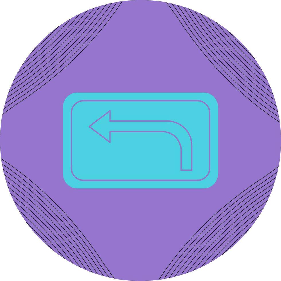 Left Turn Ahead Vector Icon