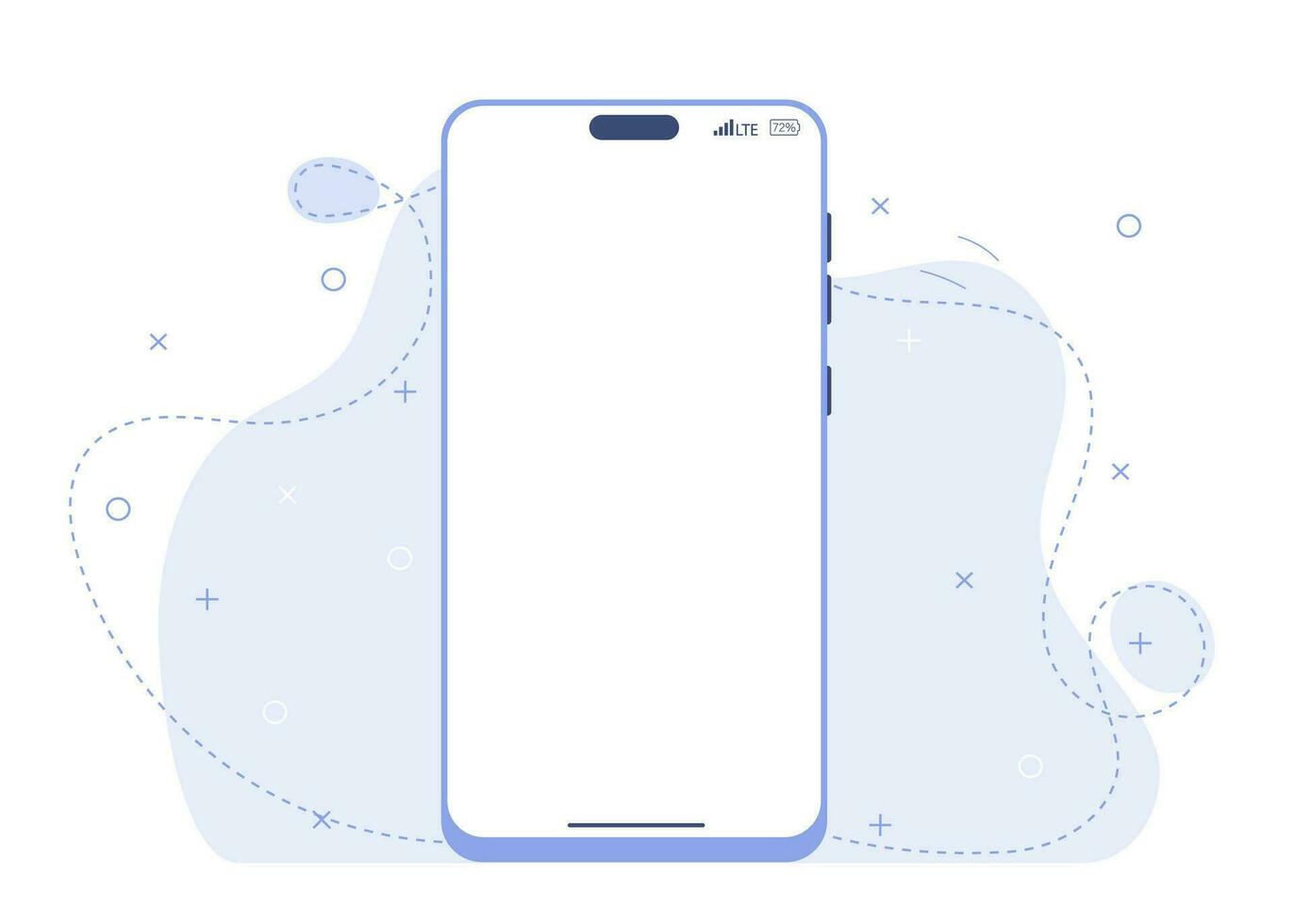 A phone with a blank screen to insert your image, video or text vector