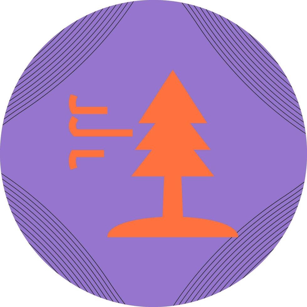Tree with Wind Vector Icon