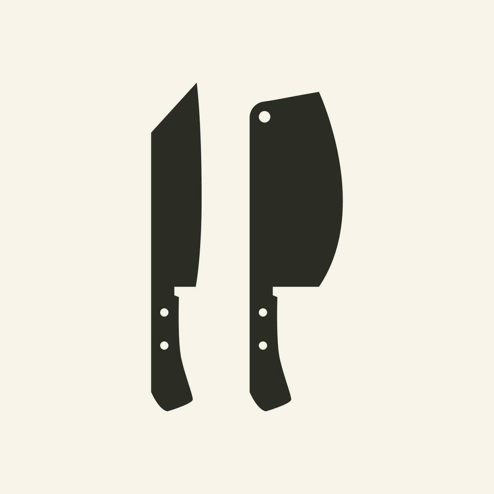 Butcher Knife Vintage Logo Template. vector