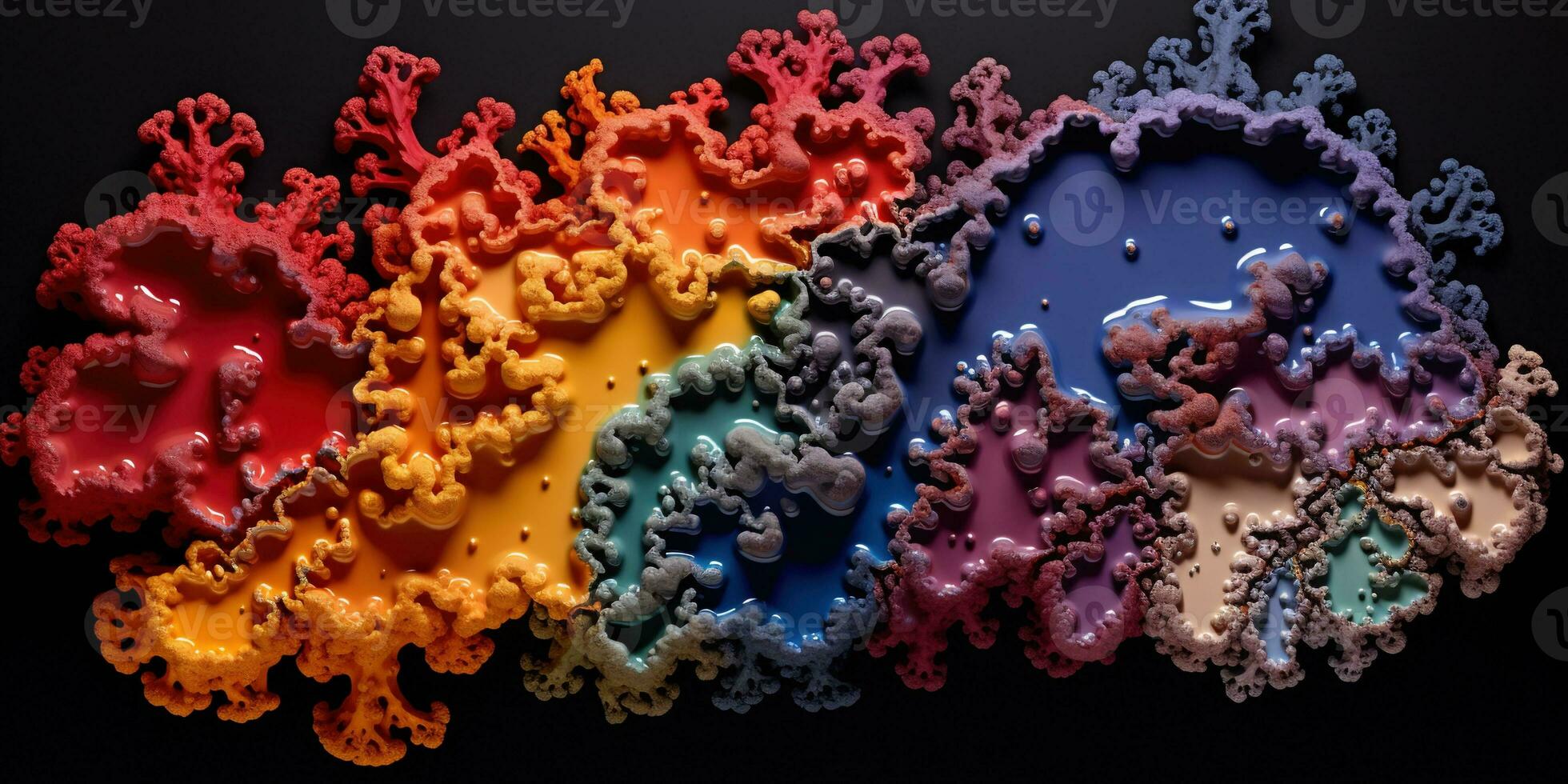 Generative AI, Macro close-up colorful paint background, rainbow colors photo