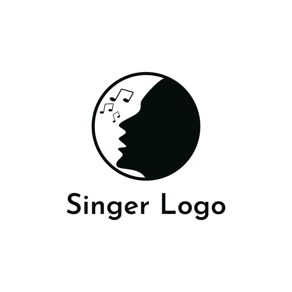 Singer logo design creative idea with circle vector