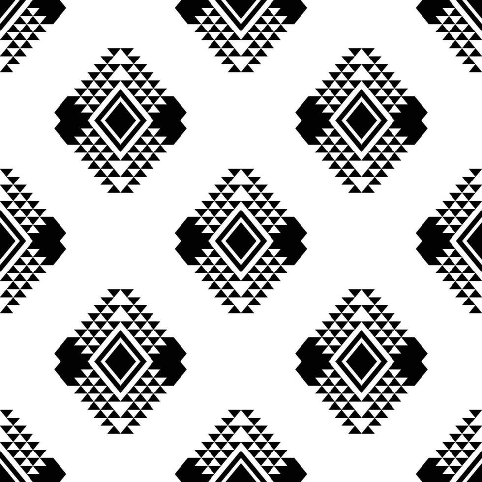 Tribal seamless repeat pattern. Border style vector illustration. Black and white colors. Ethnic geometric art design for textile, fabric, curtain, rug, shirt, frame.