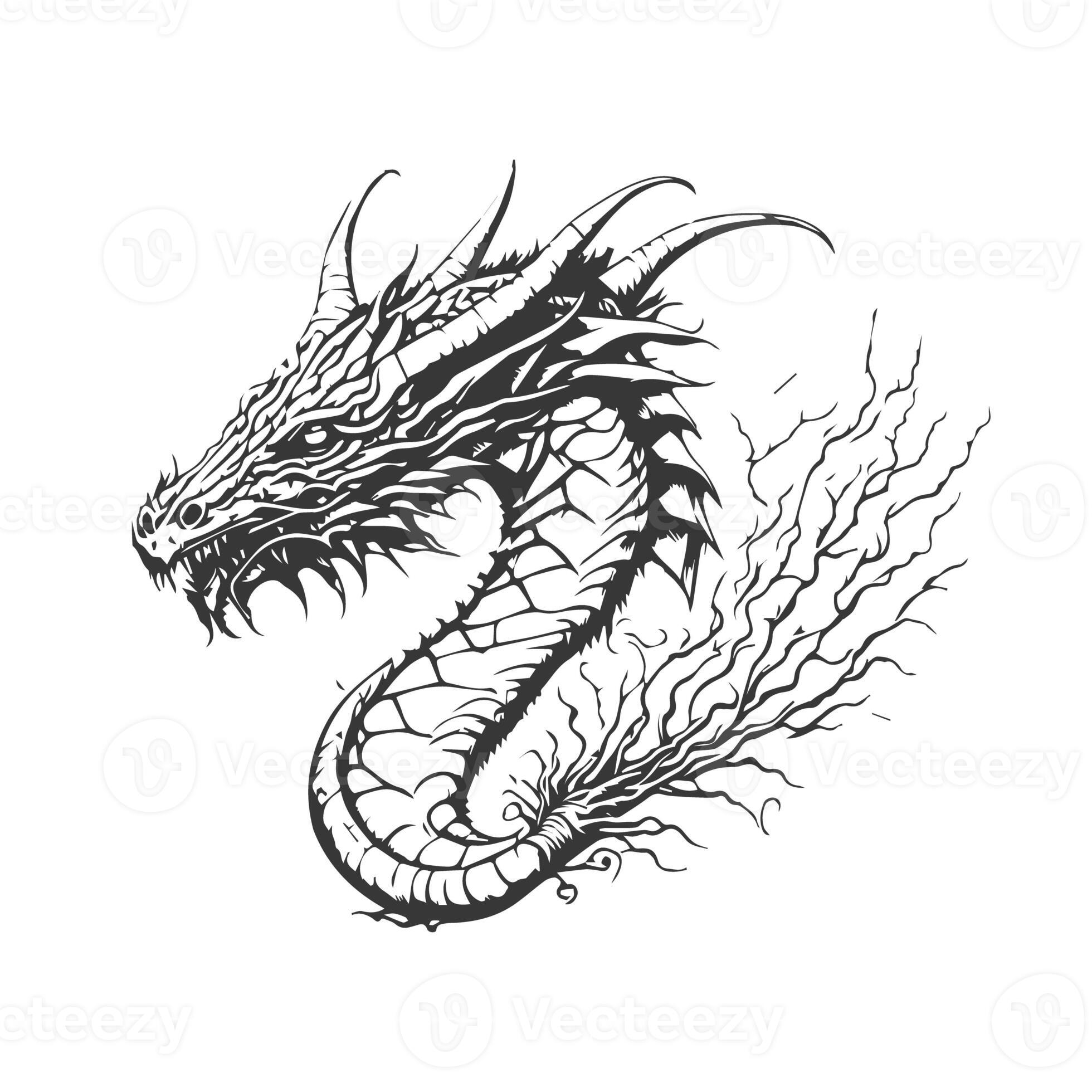 Sticker Dragon Dark Fantasy