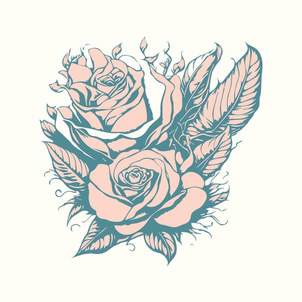 Vector sketch trendy fantasy tattoo design for apparel and t shirts. sticker, mascot, tattoo, rose, snake, fantasy, devil, artwork, textile, wildlife, hand drawn, illustration, angry, print, skeleton.