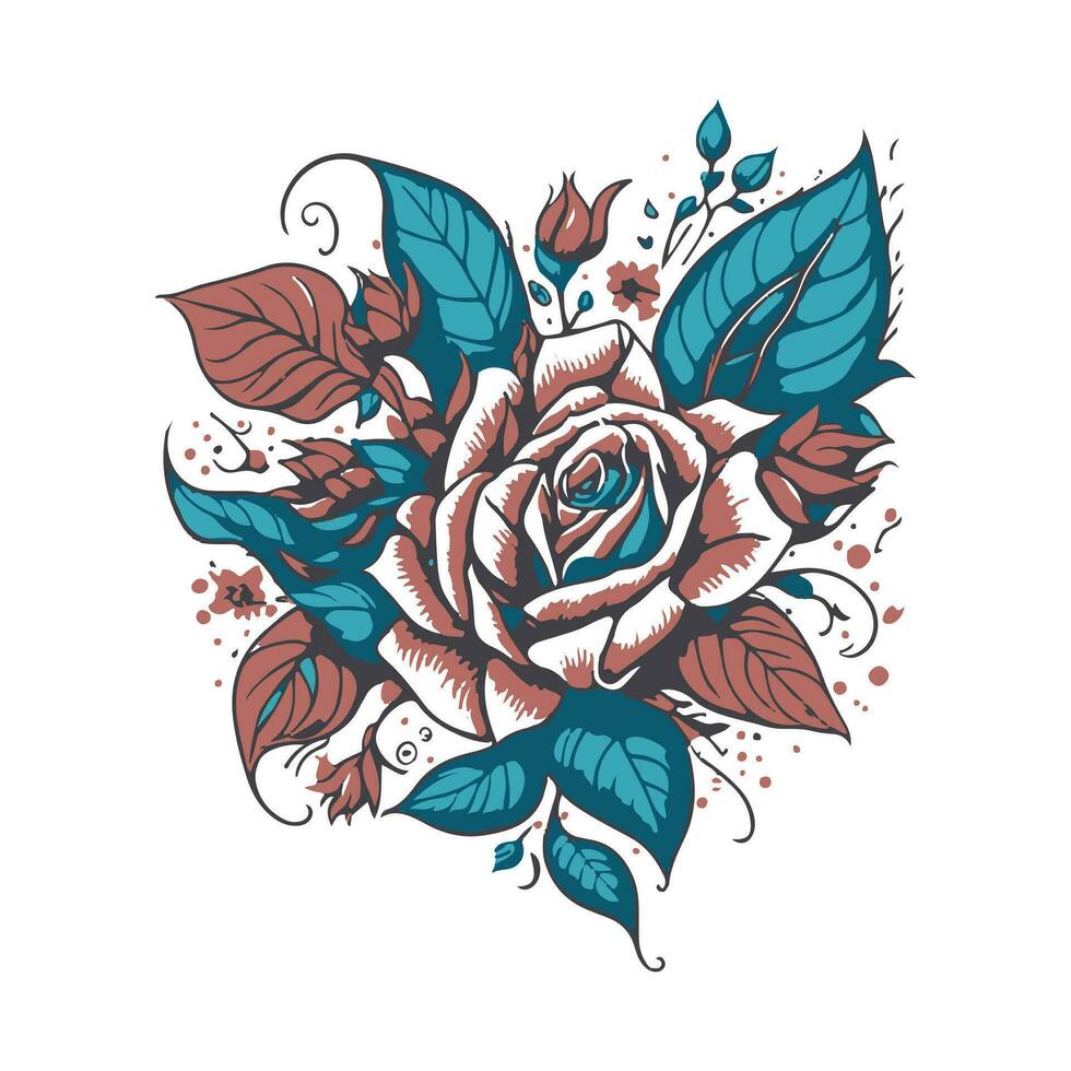 vector bosquejo de moda fantasía tatuaje diseño para vestir y t camisas pegatina, mascota, tatuaje, rosa, serpiente, fantasía, demonio, obra de arte, textil, fauna silvestre, mano dibujado, ilustración, enojado, imprimir, esqueleto.