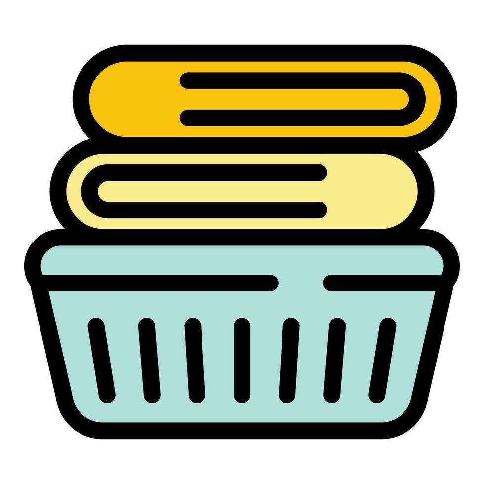 Folded towel icon vector flat