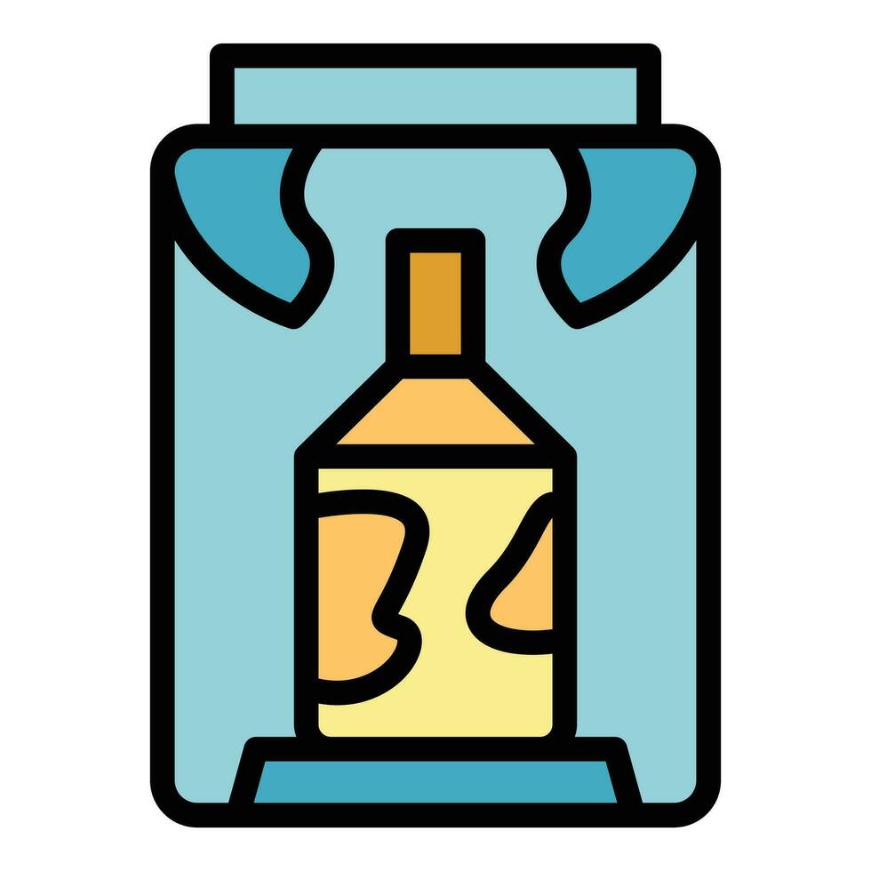 flotador botella vaso icono vector plano