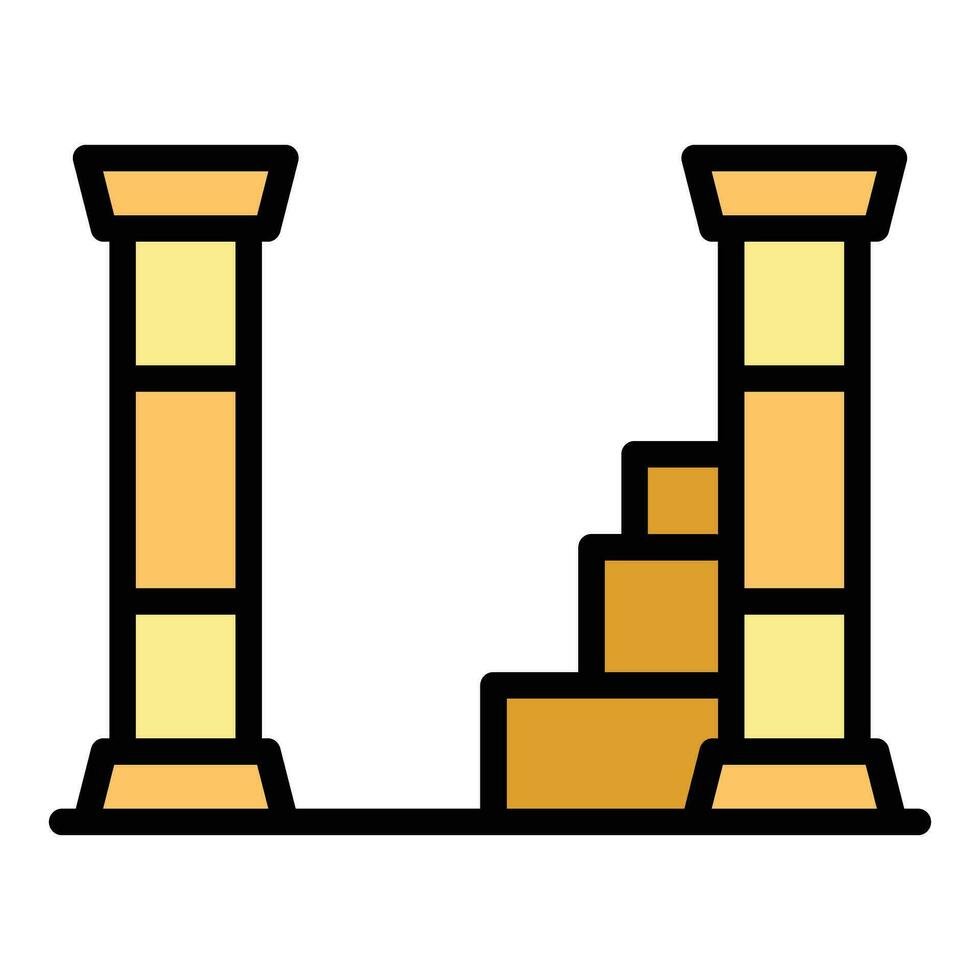 Desert temple icon vector flat