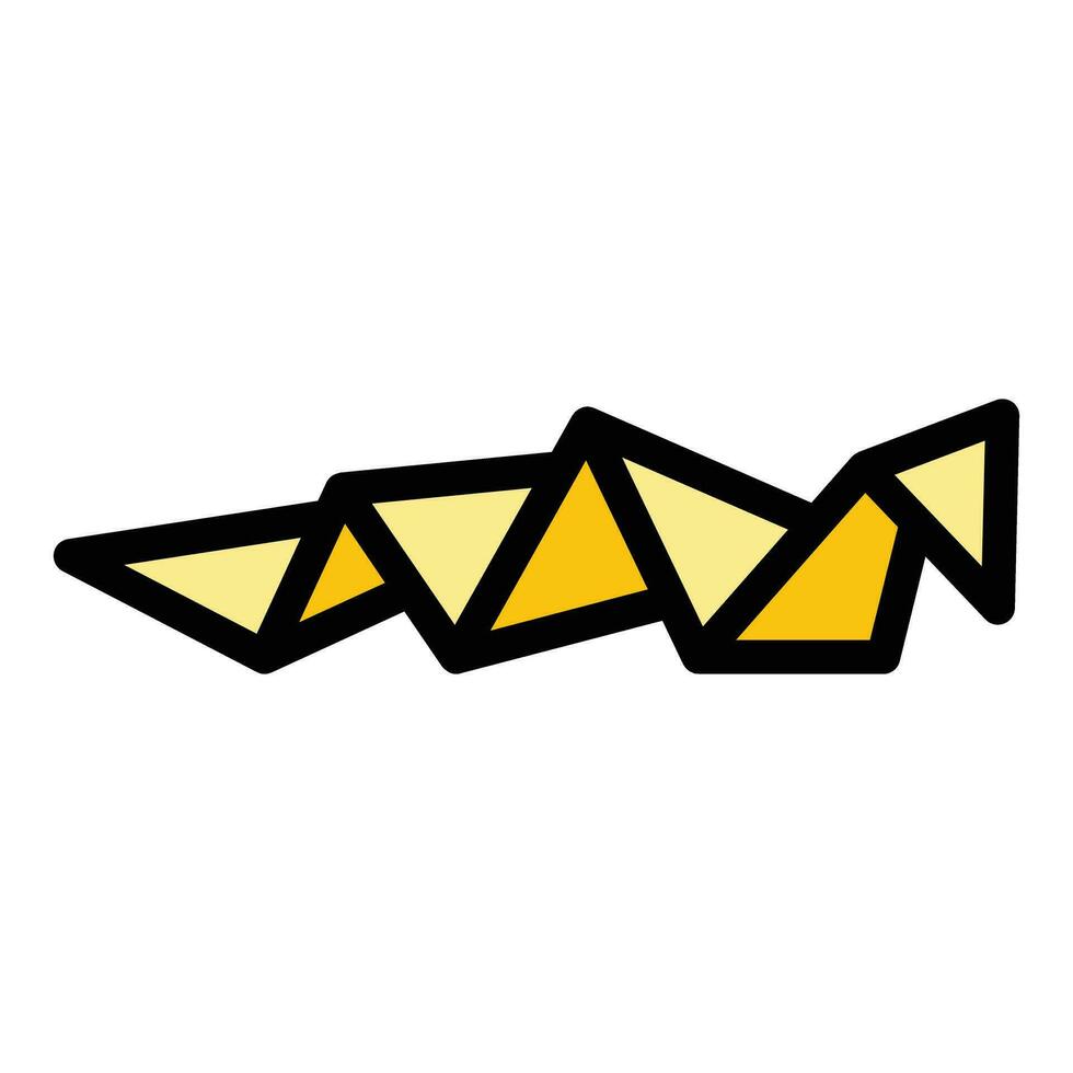origami serpiente icono vector plano