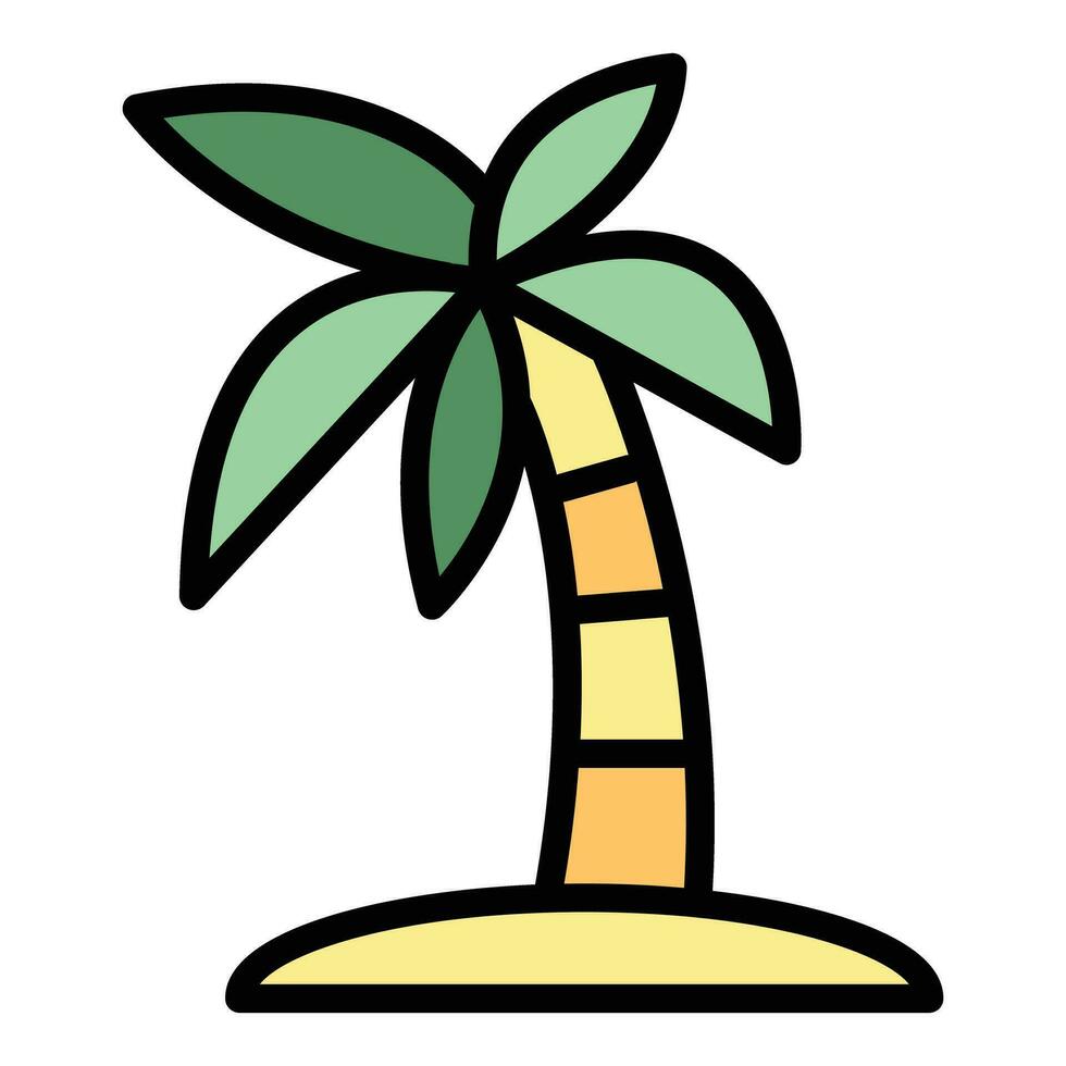 Desierto palma árbol icono vector plano