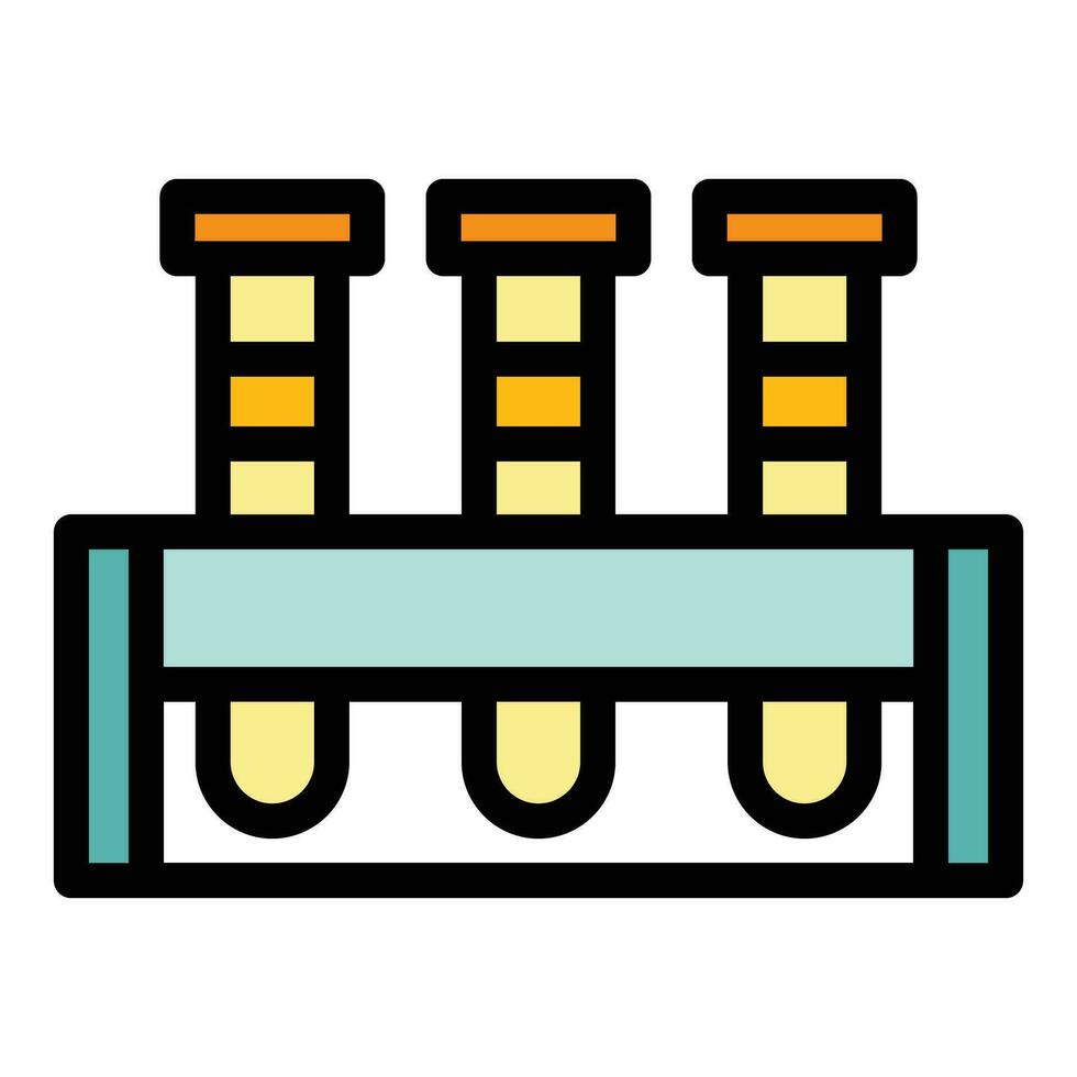 Dermatologist test tubes icon vector flat