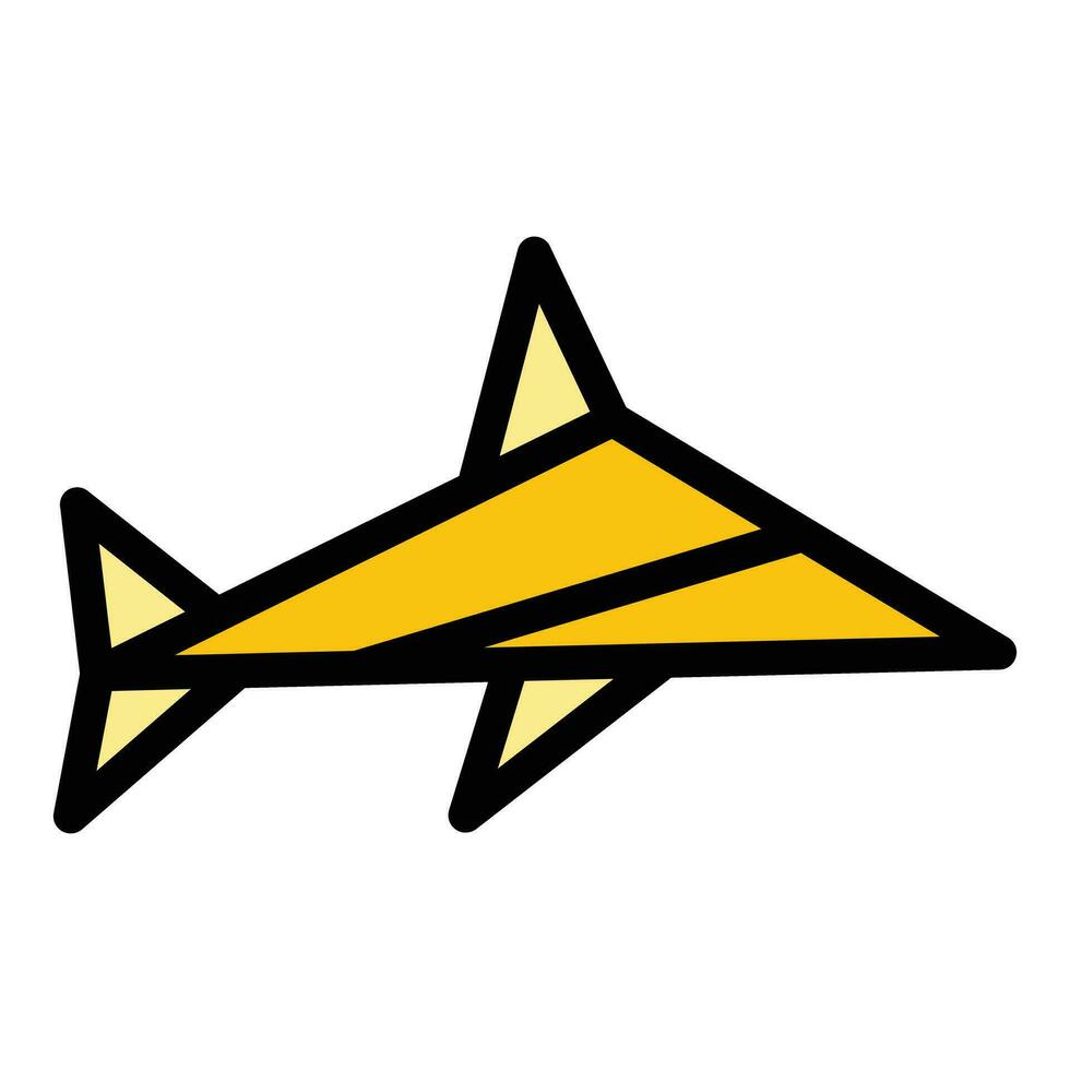 Origami dolphin icon vector flat