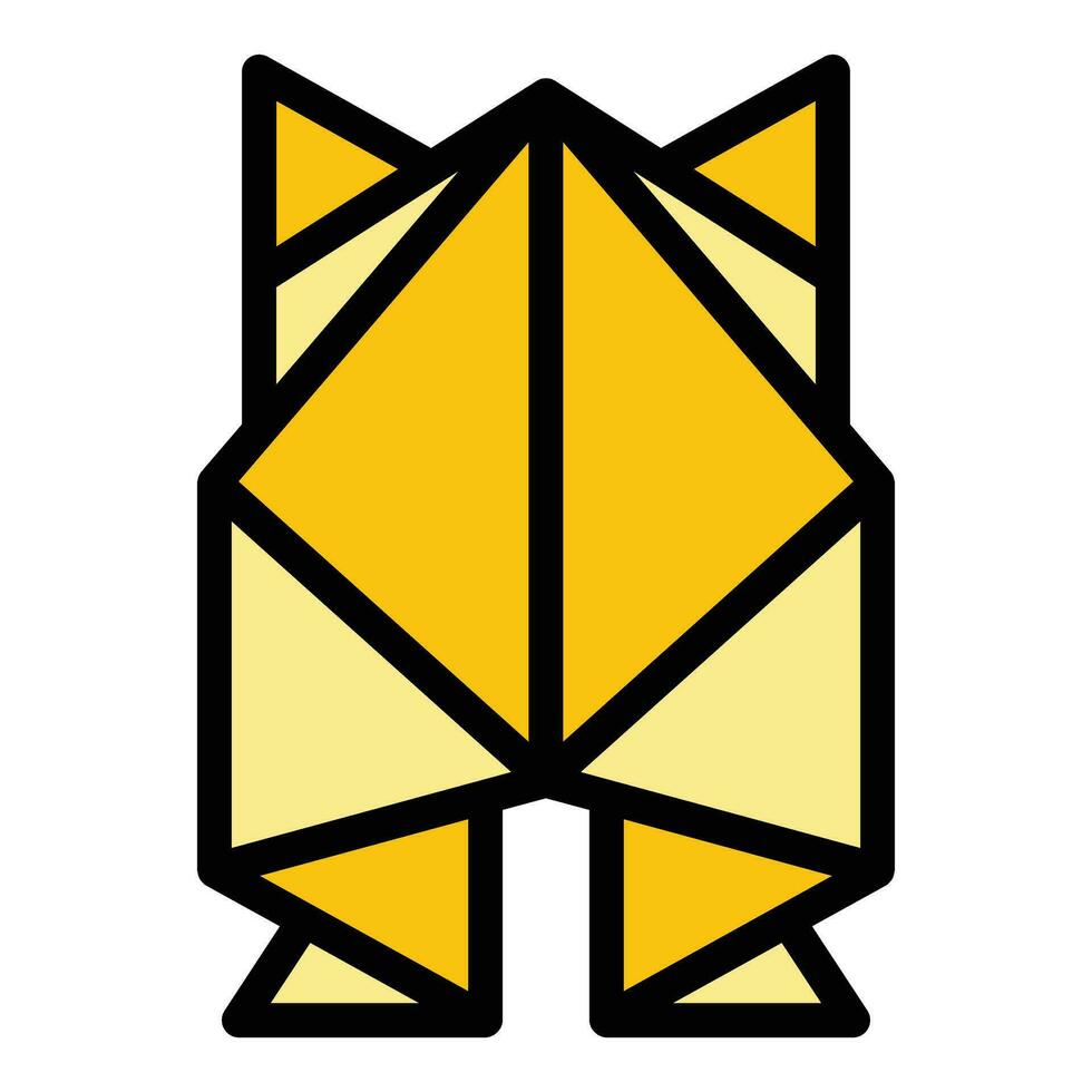 espalda origami animal icono vector plano
