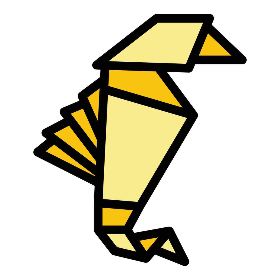 Origami goose icon vector flat