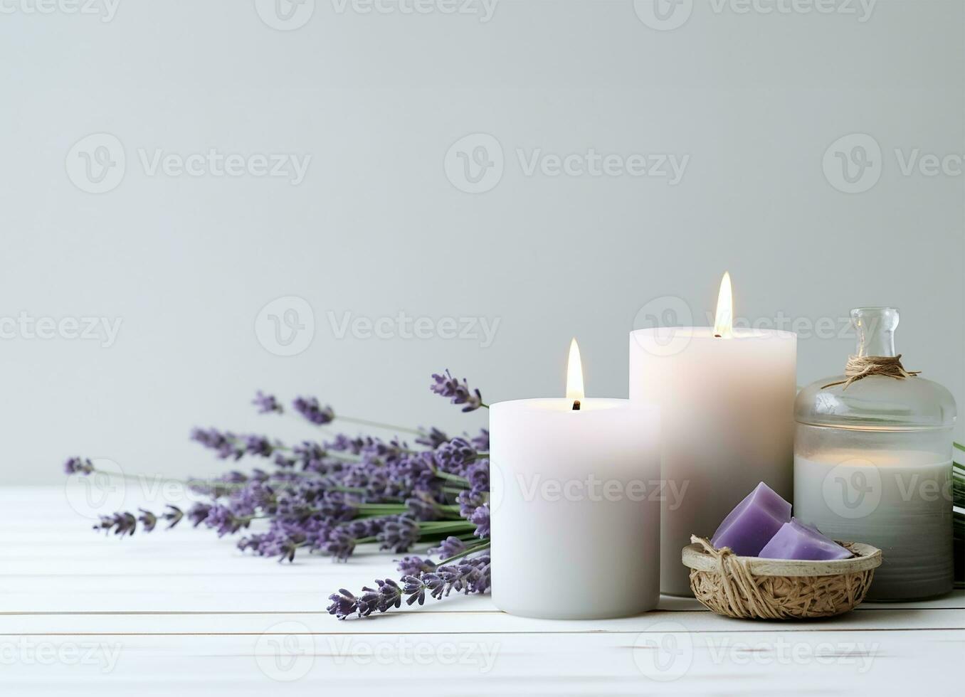 collection of scented candles. AI Generated photo